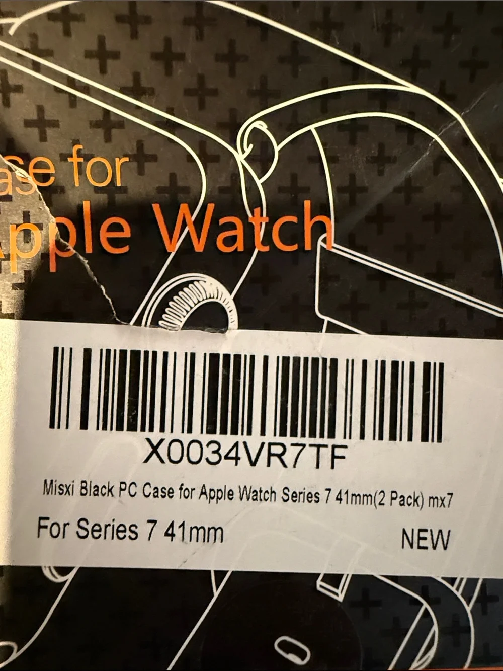 Misxi Case for Apple Watch in Black and Orange Packaging